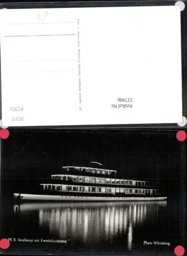 337906,Foto Ak Schiff Hochseeschiff M.S. Seeshaupt m. Festbeleuchtung