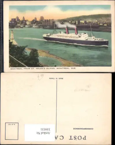 339531,Schiff Hochseeschiff Dampfer Montreal from St Helen Island
