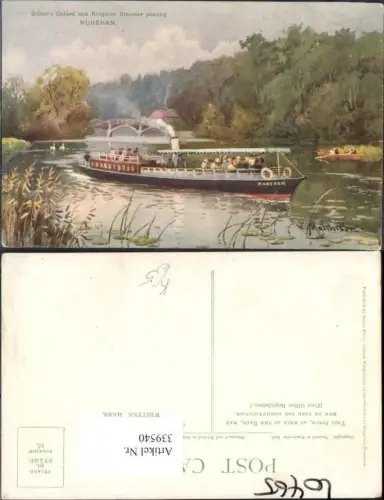 339540,Künstler Ak W. Matthison Schiff Binnenschiff Salters Oxford and Kingston Steamer passing Nuneham