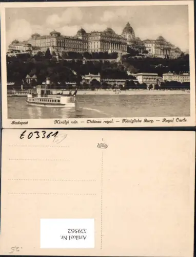 339562,Schiff Binnenschiff Dampfer Budapest Königliche Burg