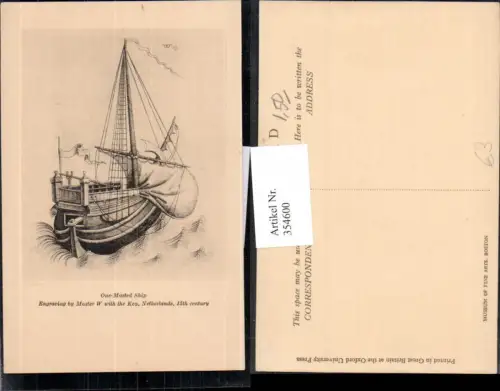 354600,Künstler Ak Bleistiftzeichnung Master W One-Masted Ship Segelschiff Schiff