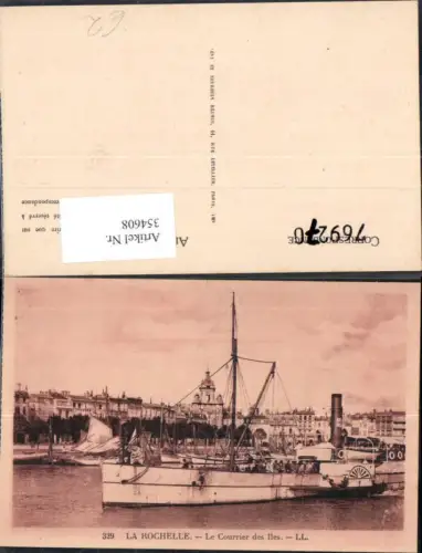 354608,Schiff Binnenschiff La Rochelle Le Courrier des Iles Dampfer