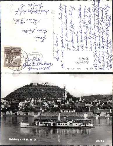 354612,Foto Ak Schiff Binnenschiff Dampfer Hebe Hainburg a. d. Donau