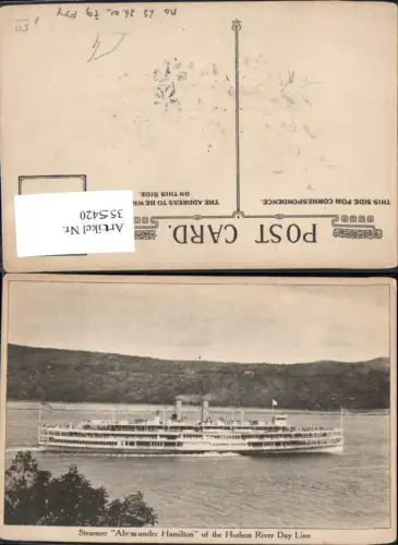 355420,Schiff Binnenschiff Steamer Dampfer Alexander Hamilton Hudson River Day Line