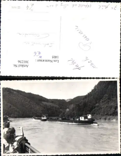 381236,Foto Ak Schiff Binnenschiff Schleppschiff Fahrt v. Linz n. Passau