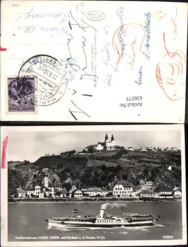 430373,Foto Ak Maria Taferl Marbach Dampfer Habsburg Schiff Binnenschiff