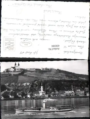 430384,Foto Ak Maria Taferl m. Marbach Dampfer Schiff Binnenschiff