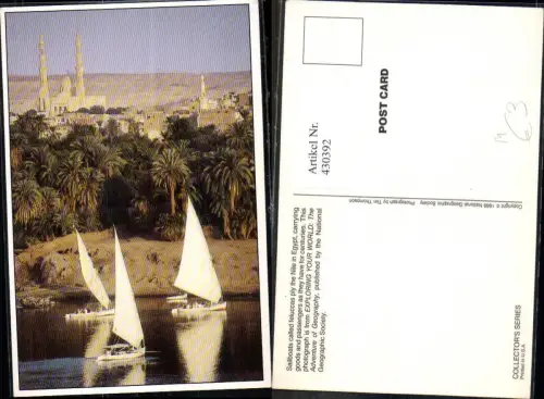 430392,Schiffe Segelschiffe Segelboote Kirche Moschee i. Hintergrund Nile in Egypt Ägypten