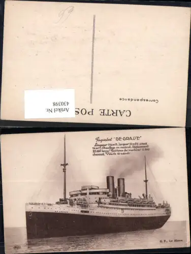 430398,Schiff Hochseeschiff Paquebot De Grasse Text