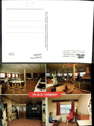 430406,Mehrbild Ak m.p.s. Calypso Schiff Hochseeschiff Kabinen Restaurant Ansichten