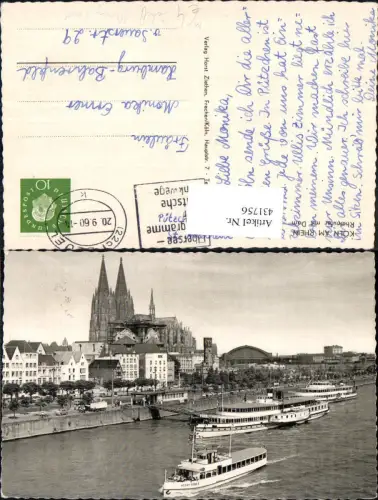 431756,Köln a. Rhein Rheinufer Dom Dampfer Henry Ford 2 Binnenschiff Schiff