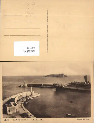 445786,La Ciotat La Cote d Azur Entree du Port Binnenschiff Schiff Dampfer Leuchtturm Hafen