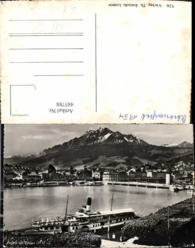 445788,Luzern m. Pilatus Binnenschiff Schiff Dampfer Gallia