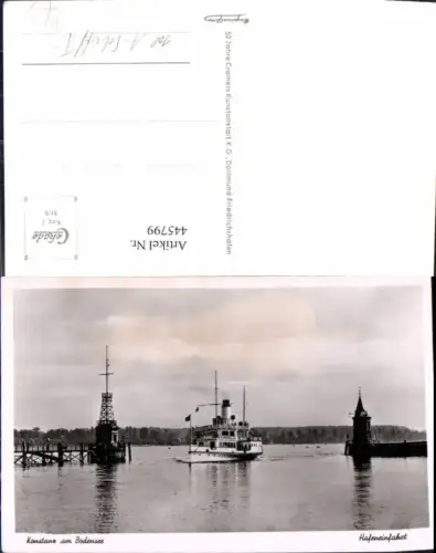 445799,Foto Ak Konstanz a. Bodensee Hafeneinfahrt Binnenschiff Schiff Dampfer