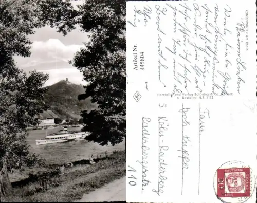445804,Königswinter a. Rhein Dampfer Binnenschiff Schiff