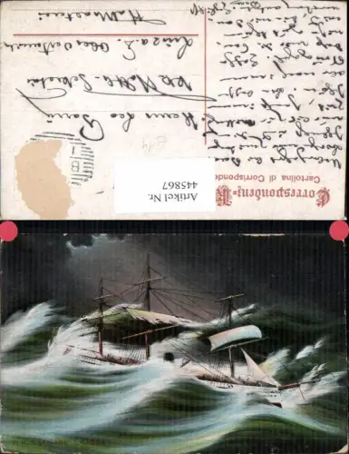 445867,S. M. S. Fasana Gama Segelschiff Schiff Stürmische See