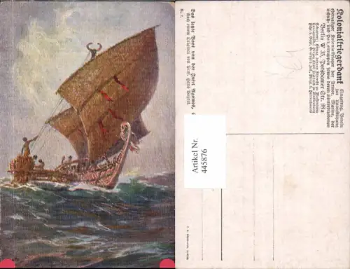 445876,Hans Bohrdt Das letzte Boot v. d. Insel Agomes Segelschiff pub Kolonialkriegerdank 7
