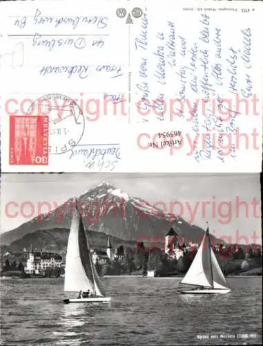 465954,Segelschiffe Segelboote Spiez m. Niesen