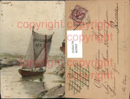 465969,Künstler Ak Segelschiff Segelboot Hvidinso No 2