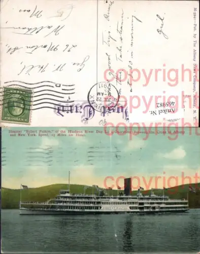 465982,Hochseeschiff Schiff Steamer Robert Fulton Hudson River Day Line Albany New York