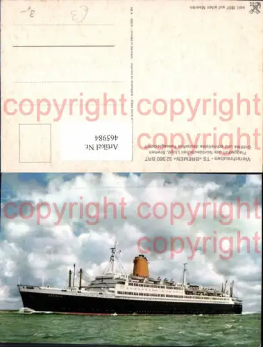 465984,Hochseeschiff Schiff Vierschrauben TS Bremen Norddeutschen Lloyd Bremen