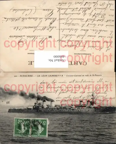 466000,Kriegsschiff Schiff St Nazaire Le Leon Gambetta Croiseur-Cuirasse en rade de St Nazaire