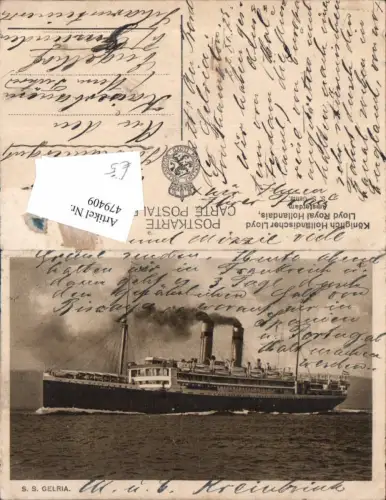 479409,Hochseeschiff Schiff S.S. Gelria Dampfer