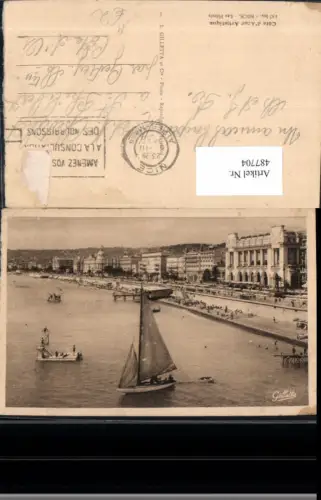 487704,Cote d Azur Nice Les Hotels Segelschiff Schiff Segelboot Strandleben