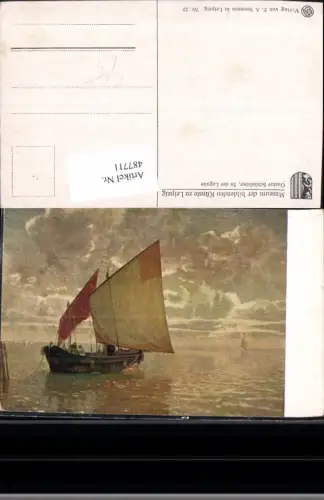 487711,Künstler Ak Gustav Schönleber In der Lagune Segelschiff Schiff