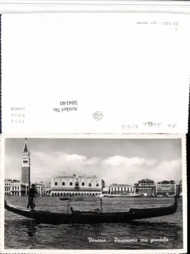 504140,Venezia Venedig Panorama con gondola Gondel Boot Dogenpalast