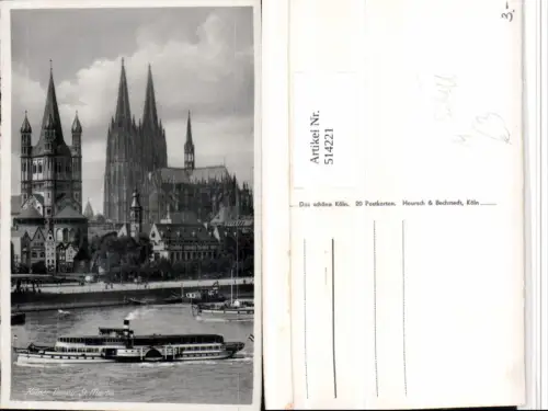 514221,Köln am Rhein Dom Turm St. Martin Binnenschiff Schiff Dampfer