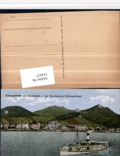 514227,Königswinter m. Drachenfels u. Drachenburg Binnenschiff Dampfer