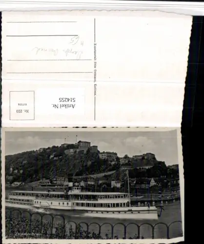 514255,Ehrenbreitstein b. Koblenz Binnenschiff Dampfer Schiff Bismarck