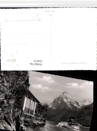 514271,Urnersee Tellskapelle b. Seelisberg m. Urirotstock Binnenschiff Schiff Dampfer