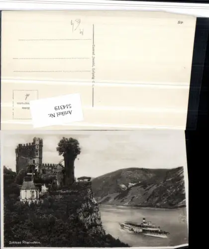 514319,Schloss Rheinstein b. Trechtingshausen Binnenschiff Schiff Dampfer