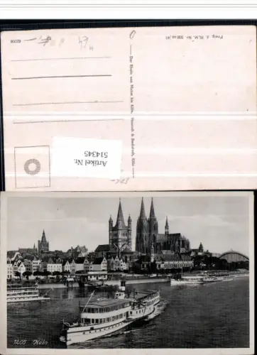 514345,Köln am Rhein Teilansicht Binnenschiffe Schiffe Dampfer