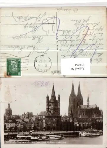 514351,Köln am Rhein Teilansicht Binnenschiff Schiff Dampfer