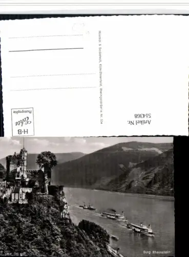 514368,Burg Rheinstein b. Trechtingshausen Binnenschiffe Schiffe Dampfer
