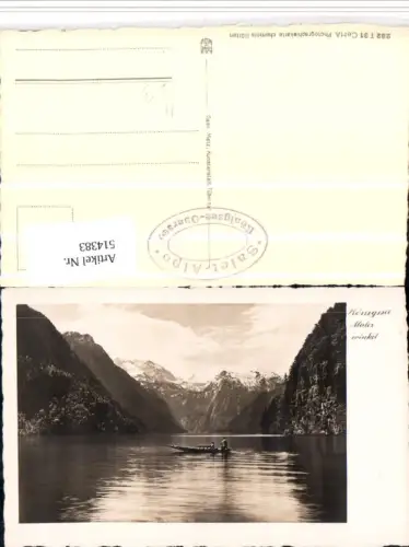 514383,Königssee b. Schönau Zille Boot Bergkulisse