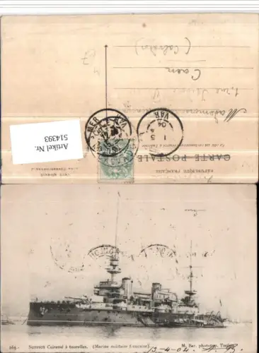 514393,Suffren Cuirasse tourelles Marine militaire francaise Kriegsschiff Schiff