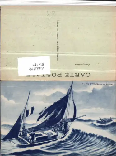 514417,En Mer Barque en detresse Segelschiff Schiff Boot