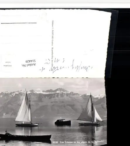 514429,Lac Leman et les alpes Savoie Segelboote Boote Bergkulisse