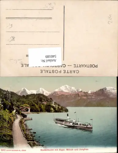 540189,Thun Beatenbucht m. Eiger Mönch u. Jungfrau Dampfer Binnenschiff Schiff