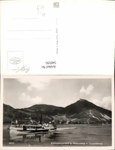 540195,Foto Ak Wien Kahlenberg Leopoldsberg Dampfer Binnenschiff Schiff