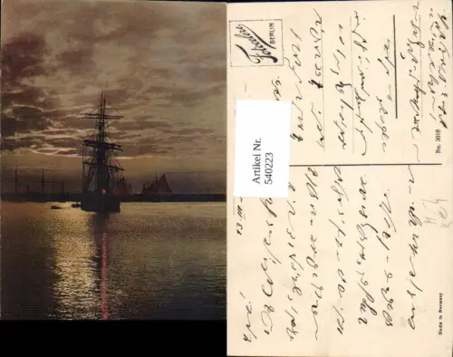 540223,Künstler Ak Segelschiff Schiff Sonnenuntergang