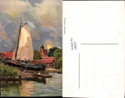 540227,Künstler Ak Segelschiff Segelboot Schiff Anleger Boot