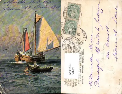 540228,Künstler Ak E. Schreckhause Segelschiff Segelboot Schiff