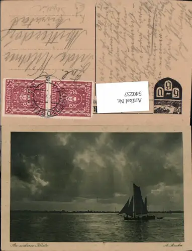 540237,Künstler Ak A. Bruhn An sicherer Küste Segelschiff Segelboot Schiff