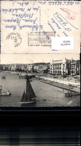 540238,Nice Nizza Les Hotels et la Plage Segelboot Schiff