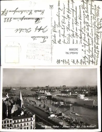 565999,Foto Ak Hamburg Hafen Schiff Hochseeschiff Dampfer Robert Ley u. Cap Arcona